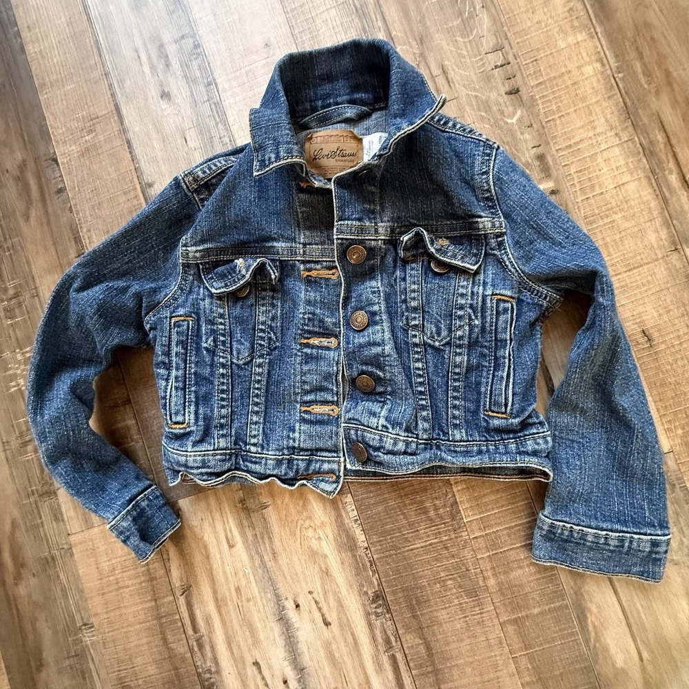 Vintage Levi's Strauss Denim Trucker Jacket Sz XS Cropped Preppy